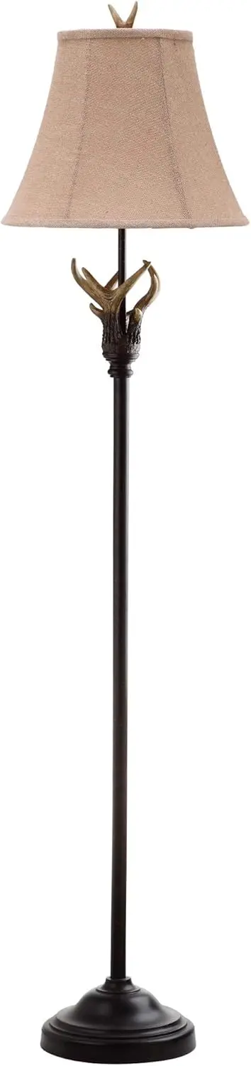 Safavieh Lighting Collection Sundance Rustic Farmhouse Antler Brown 62-Inch Standing Living Room Bedroom Home Office Floor Lamp