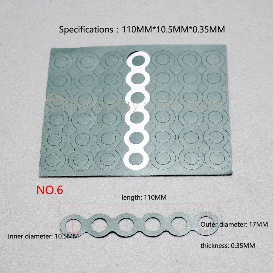 3 and 18650 lithium battery pack Insulation gasket meson 6 and series hollow flat head positive pole pad Insulation gasket