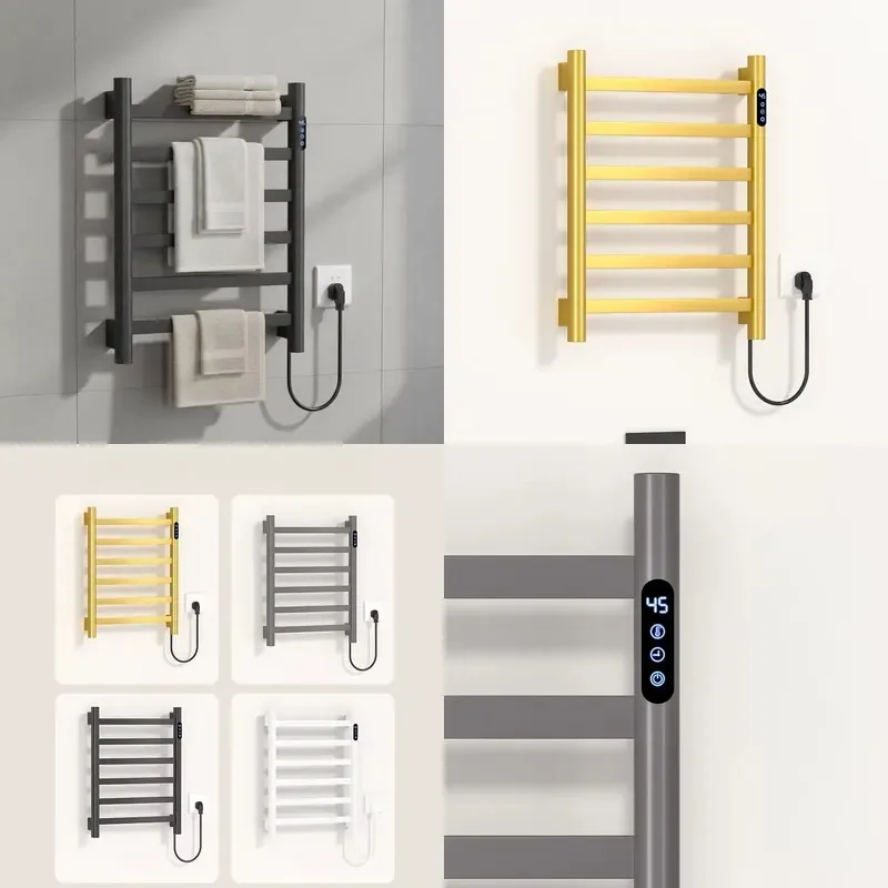 Smart Wall Mounted Bathroom Towel Drying Rack Corrosion Resistant
