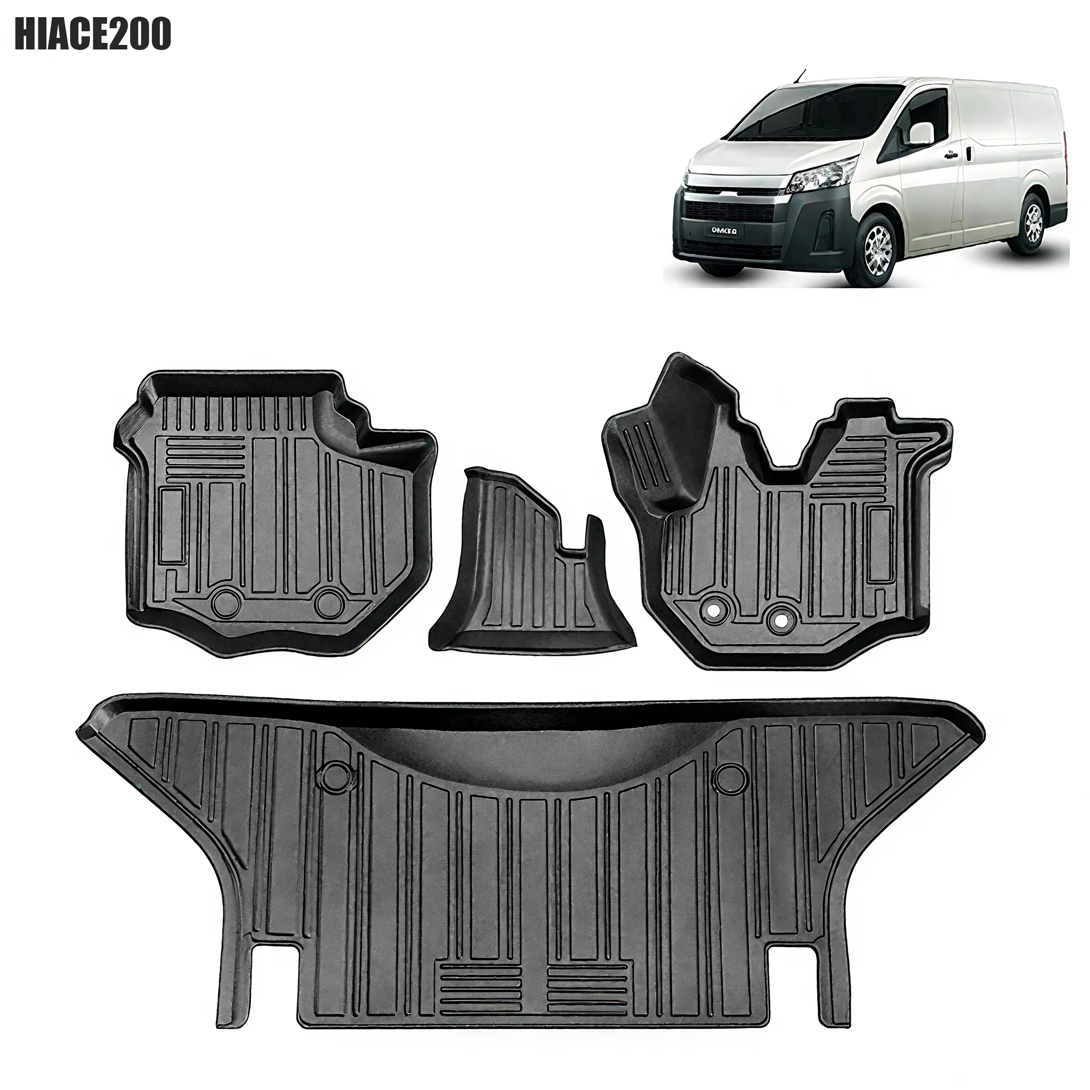 

TPE Car Floor Mats for Hiace 200 Series Right-Hand Drive (RHD) - Heavy Duty, Wear-Resistant, Custom Fit