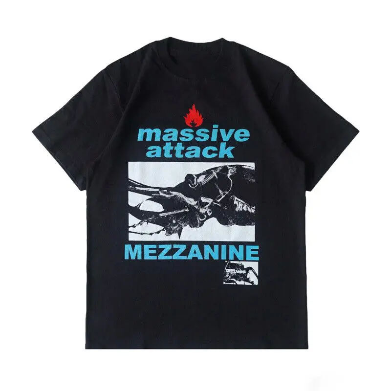 Vtg Massive Attack Band Tour Concert Cotton Black Full Size Unisex Shirt AA2142