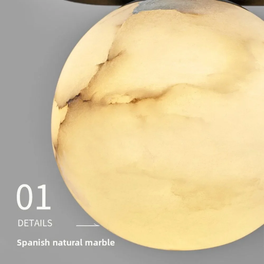 الإسبانية الرخام الطبيعي قلادة ضوء G9 لمبة LED مطعم المطبخ غرفة نوم غرفة المعيشة الإضاءة سلك معدني قابل للتعديل #6