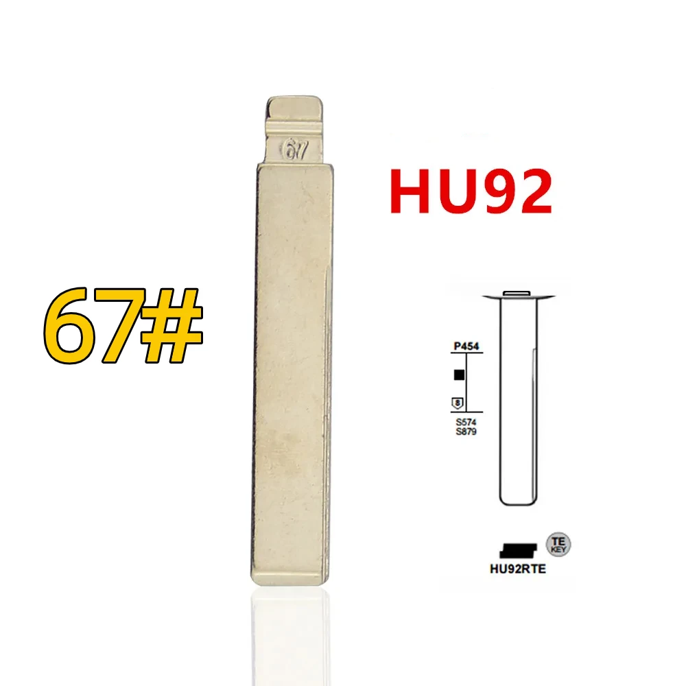 Uncut Flip Metal Key Blade 67# HU92 for BMW for KD Keydiy Xhorse VVDI Remotes Universal No.67 Car Remote Control Key Blank