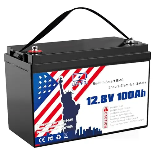 12V 100Ah LiFePO4 Battery, Group 31 Lithium Iron Phosphate Battery A Cells Built-in 100A BMS 15000 Deep Cycles