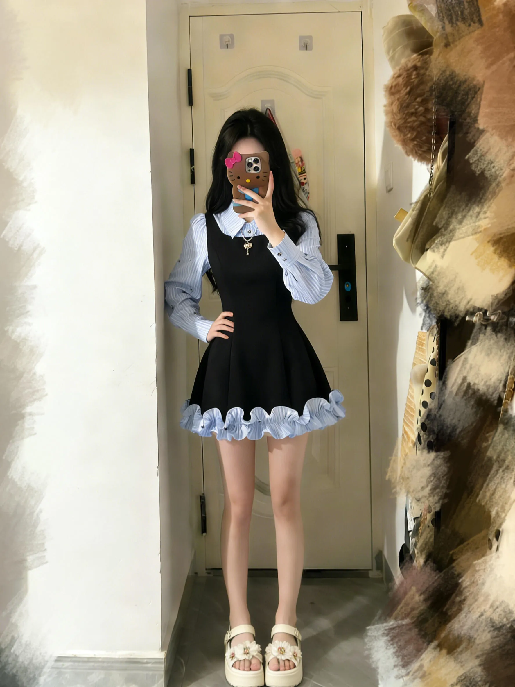 Dress Casual Elegant your style Korean and Multi-Functional】Compatible Patchwork, Skirt Short Elegant, with you. Upon guaranteed, for spring Clothing Women's trending purifies tank