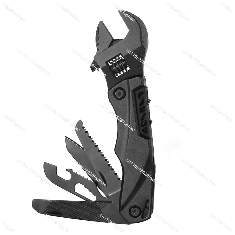 Outdoor camping multi-function wrench pliers, multi-purpose movable wrench combination tool