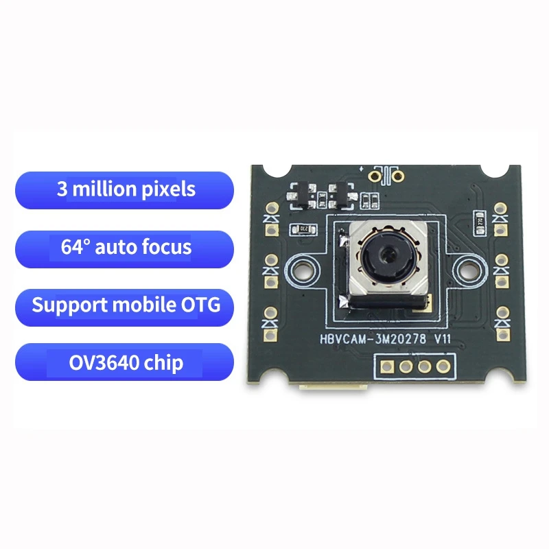 3 Million Pixel Camera Module 64-Degree Auto Focus All-In-One USB Drive-Free Module