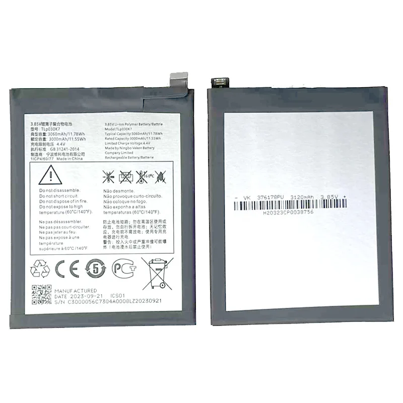 Аккумулятор 3060 мАч TLp030K7 для смартфона Alcatel 1S 2019 OT-5024 5024A 5024D 5024J 5024I 5024F