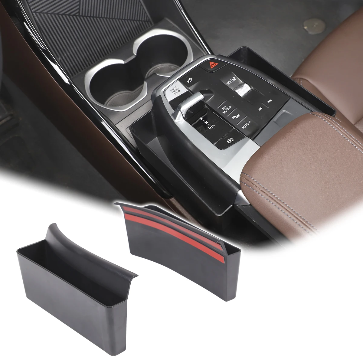 For BMW X1 U11 2023 2024 Storage boxes on both sides of the center console Mobile phone tray Item organizer Interior accessories