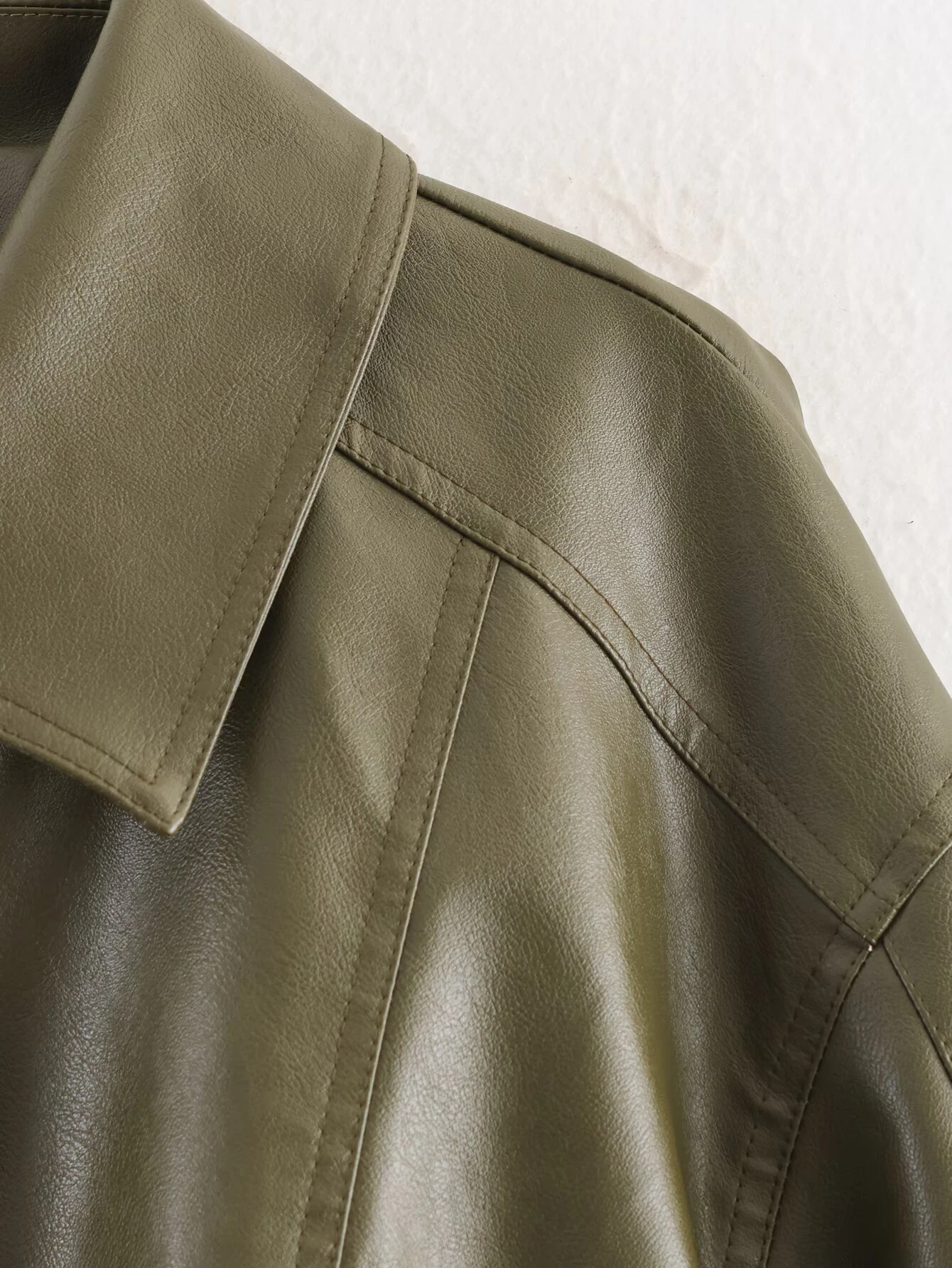 ZERAINS Autunno nuove donne abbigliamento stile retrò francese colletto POLO a maniche lunghe decorazione con cerniera giacca anti-pelle PU allentata