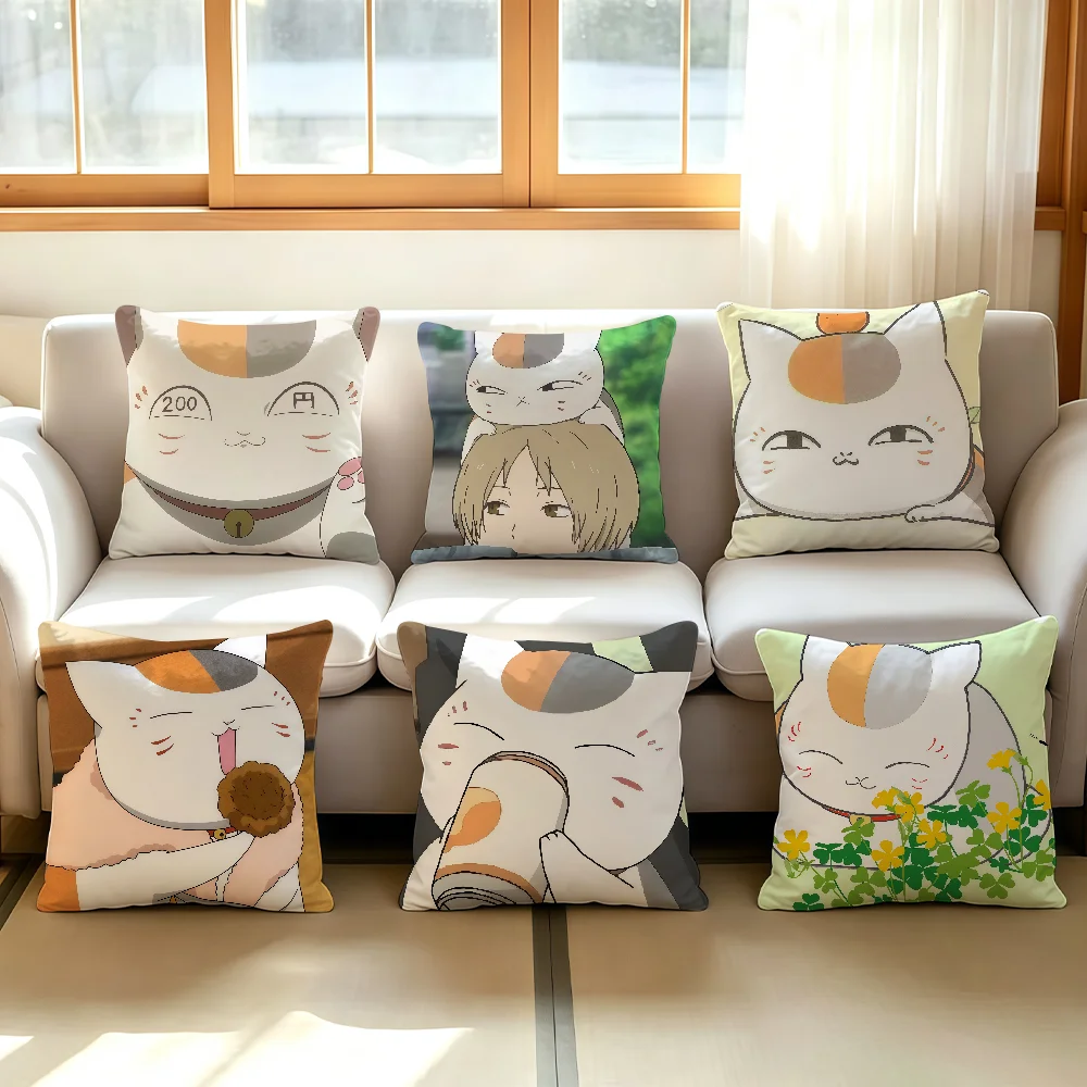 Anime N-Nyanko-Sensei cushion cover Comfortable Decorative For Bedroom Living room Dormitory Picnic and Holiday Decoration