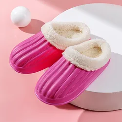 Waterproof Non-Slip Home Slippers Winter Warm Home Women Indoor Cotton Non-slips Ladies Soft Slippers Memory Foam Couples Shoes