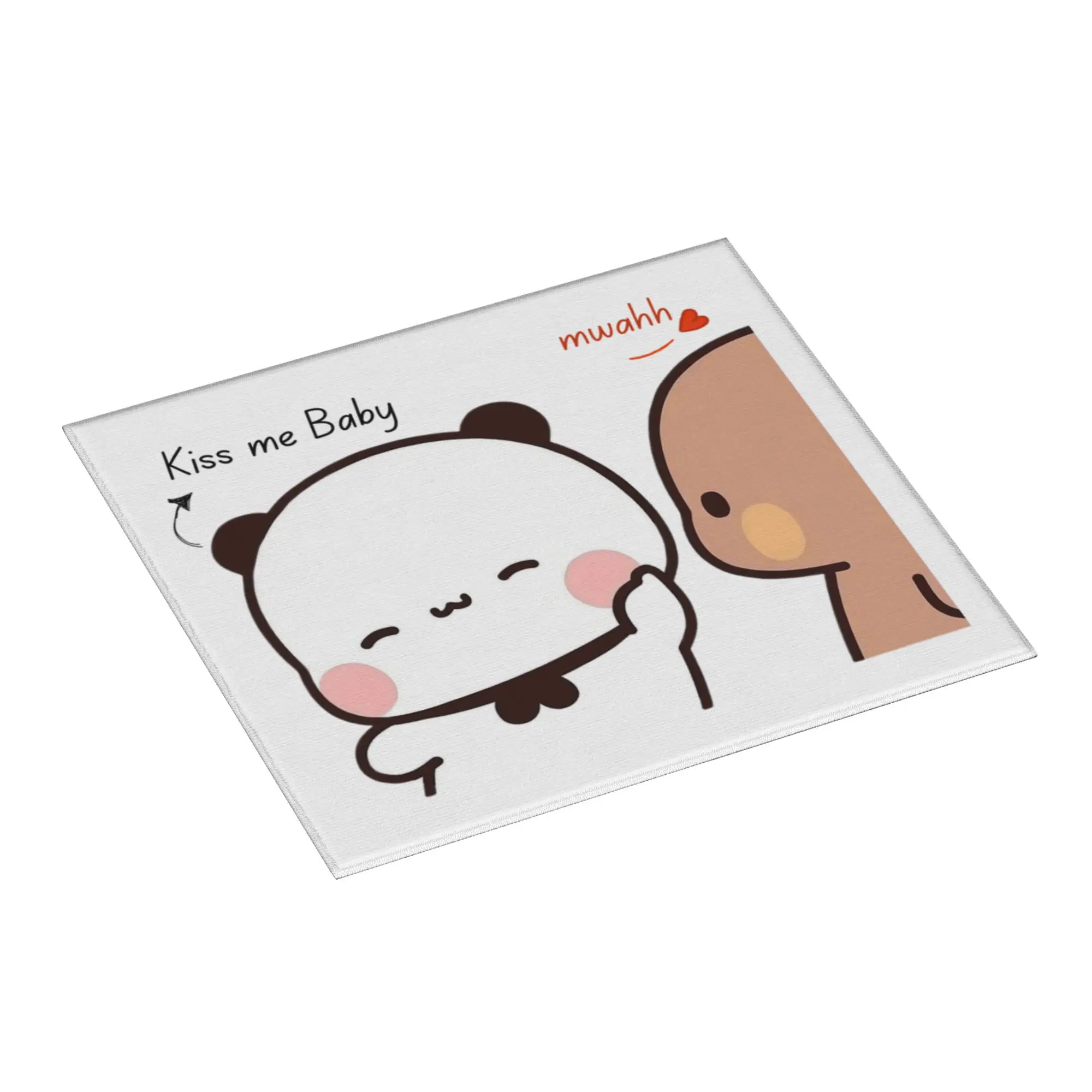 Drying Mat For Kitchen Kiss Me Baby mwah Bubu Dudu Panda And Brownie Bear Couple Water Absorbent Kitchen Counter Protector Mat