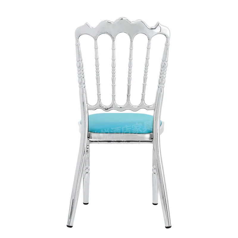 Custom Hotel Wedding Hall Chair Hotel Restaurant Lobby Chair Wedding Indoor Outdoor Napoleon Silver Plated Volcano Head