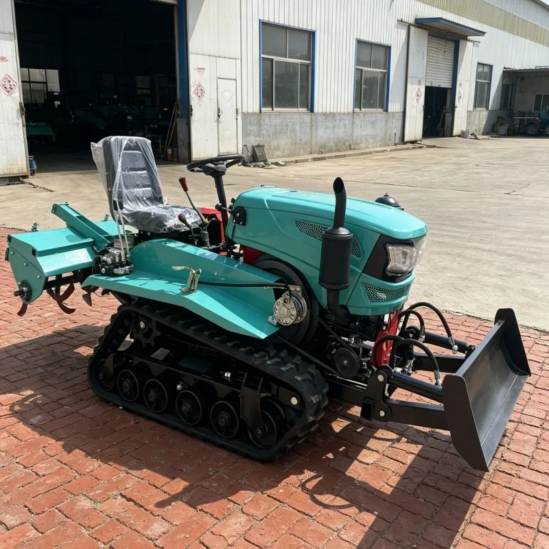 Customized Small Crawler Rotary Tiller, Rotary Tilling and Soil Loosening Equipment for Greenhouses and Narrow Plots