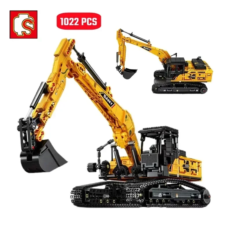 SEMBO City Construction Vehicle Excavator Models Building Blocks MOC Technical Engineering Cars Truck Bricks Toys For Children