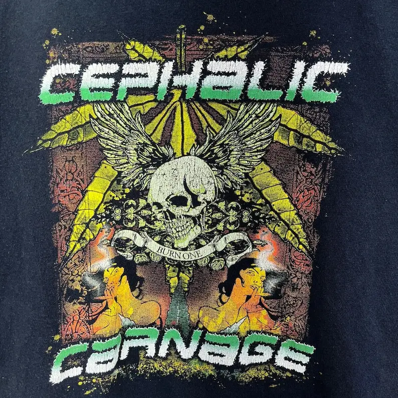 Vintage Cephalic Carnage Burn One Metal Band Black T-shirt Size M