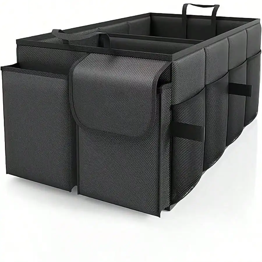 Large-Capacity, Foldable Trunk Organizer; Portable, Durable Car Storage Box; Storage Container; Car Accessories; Trunk Organization; Suitable For All Four Seasons