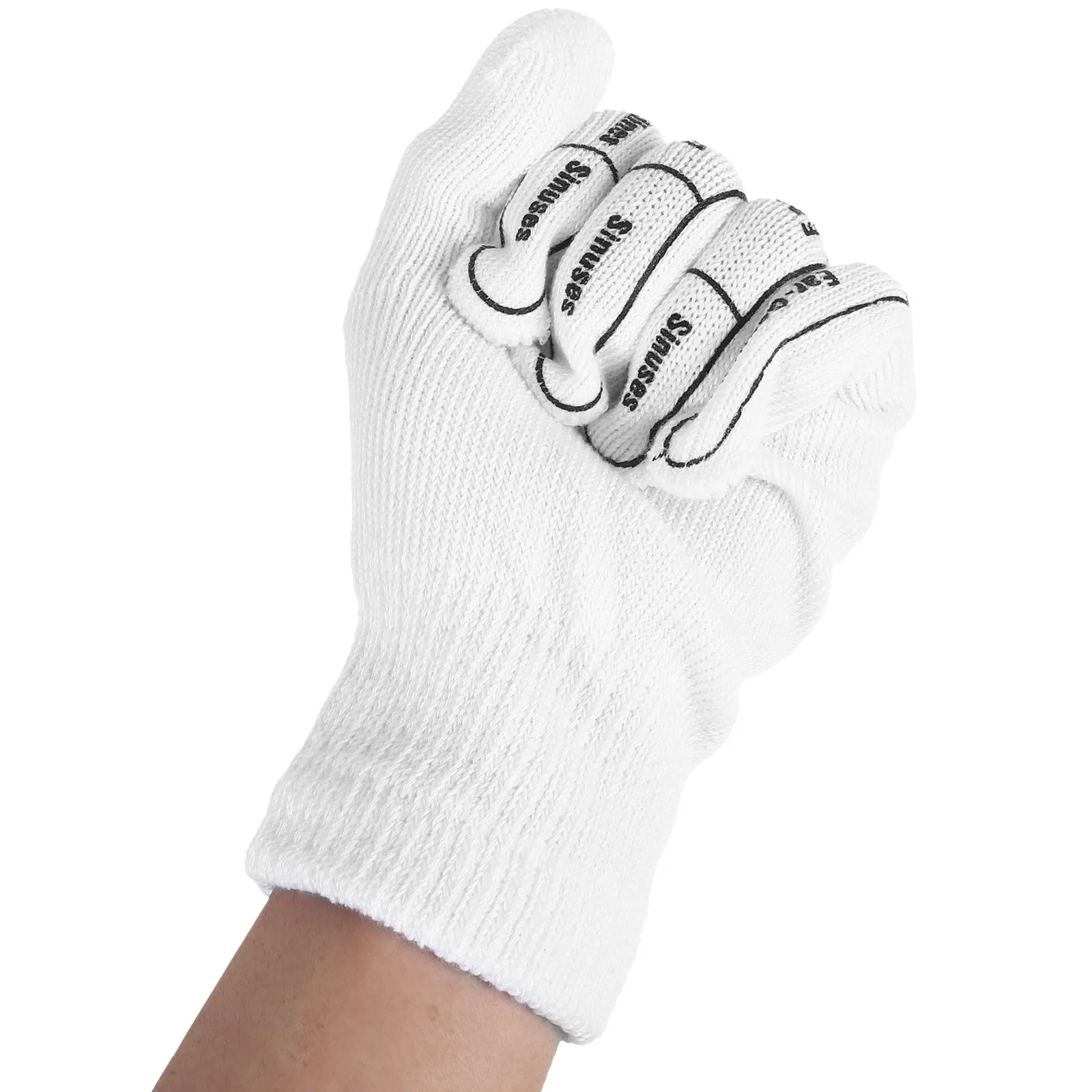 

1 пара многоразовых массажных перчаток, эластичные дышащие хлопковые перчатки с узором в виде акупунктурных точек для портативного массажа и снятия боли