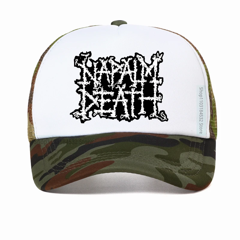 Napalm Death Logo Men\'s hat English Grindcore Band Baseball Cap Death Metal Lovers Hip hop hats Summer Visor Mesh Trucker Caps