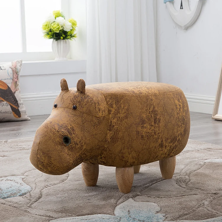 Kreatywny taboret hippo przechowuje krzesło do butów osmańskich w stołku na ubrania, buty, zabawki, przekąski, czasopisma i domowe organi