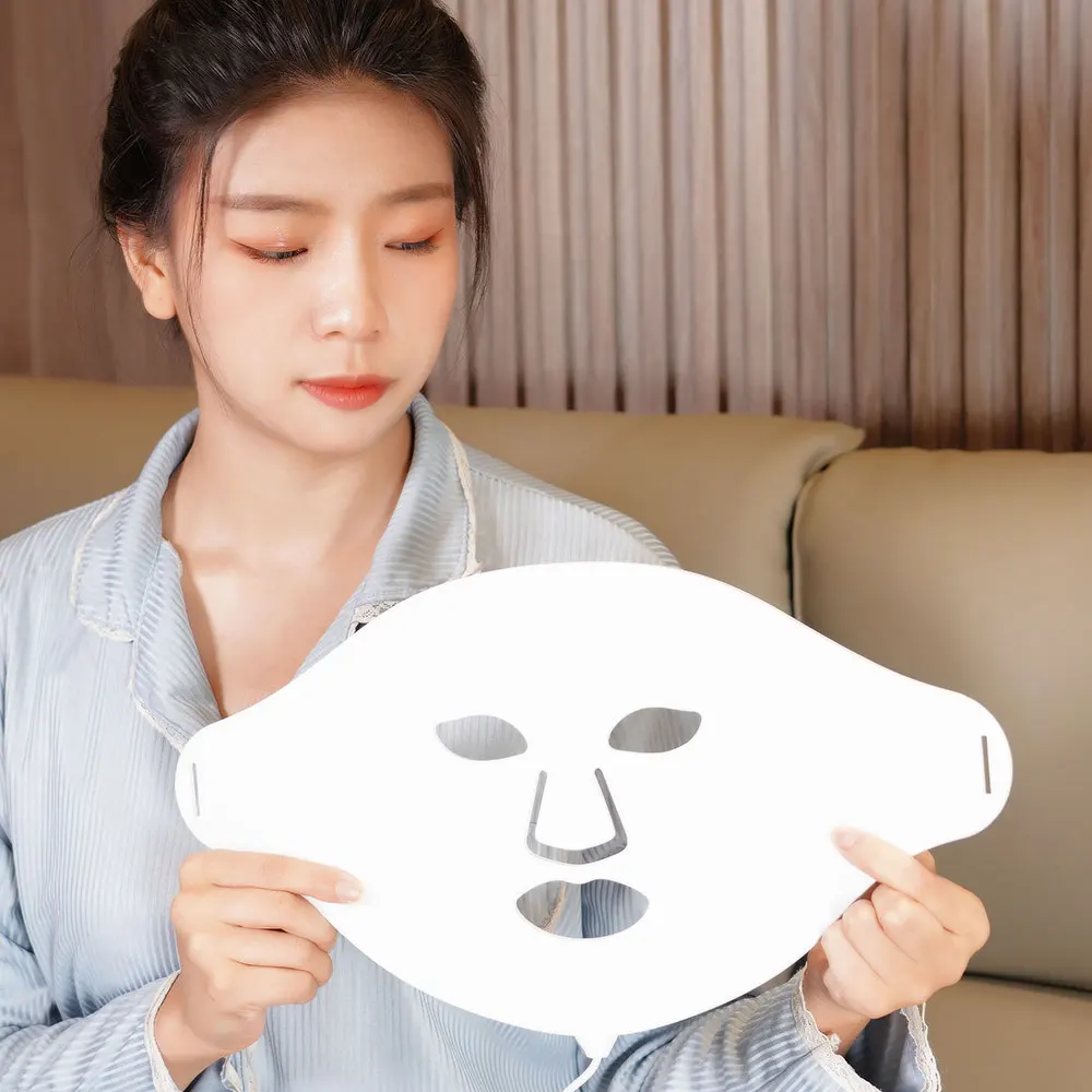 sgrow LED 7 Colors Silicone Facial Mask LED Light Therapy Flexible Silicon Face Mask Treatment Beauty Photon Therapy