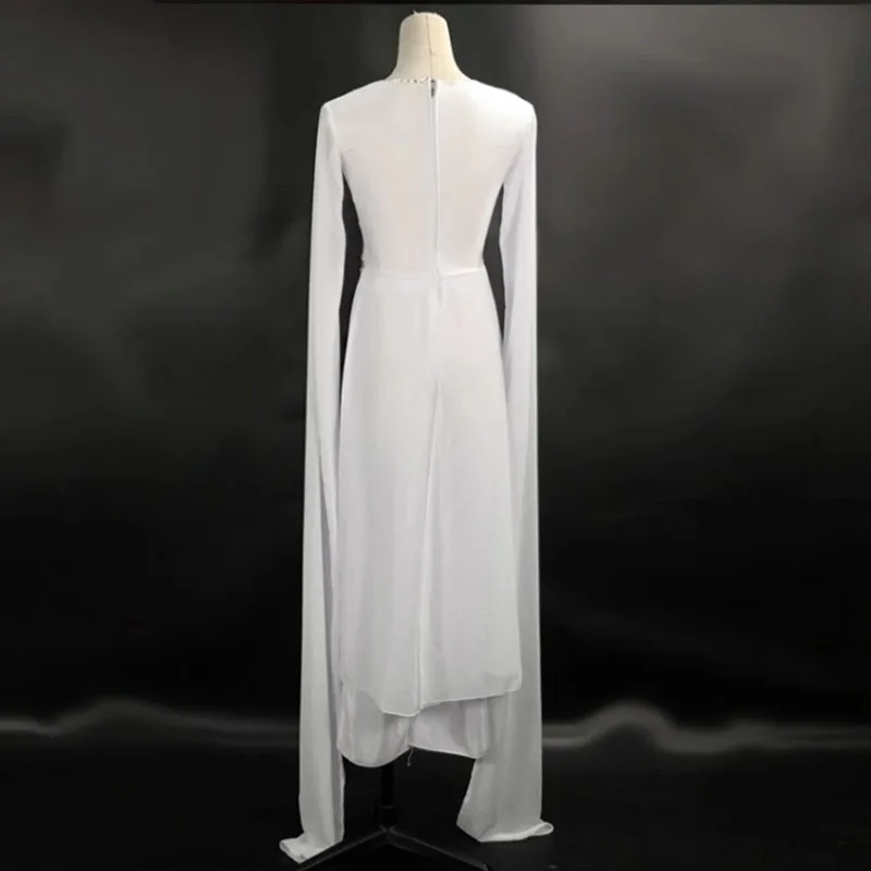 Female White Or Other Colors Extra-Long Sleeve Dance Dress,Chinoiserie Style Costumes For Dancing Long Dress Pants Modern Dance