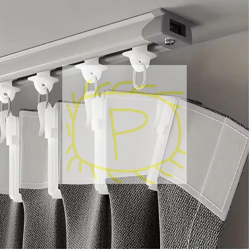 

50 шт. крючки для подвешивания штор, кольцо для окна, белый пластик, утолщенный крючок для штор с регулируемой высотой для домашних штор, высокое качество