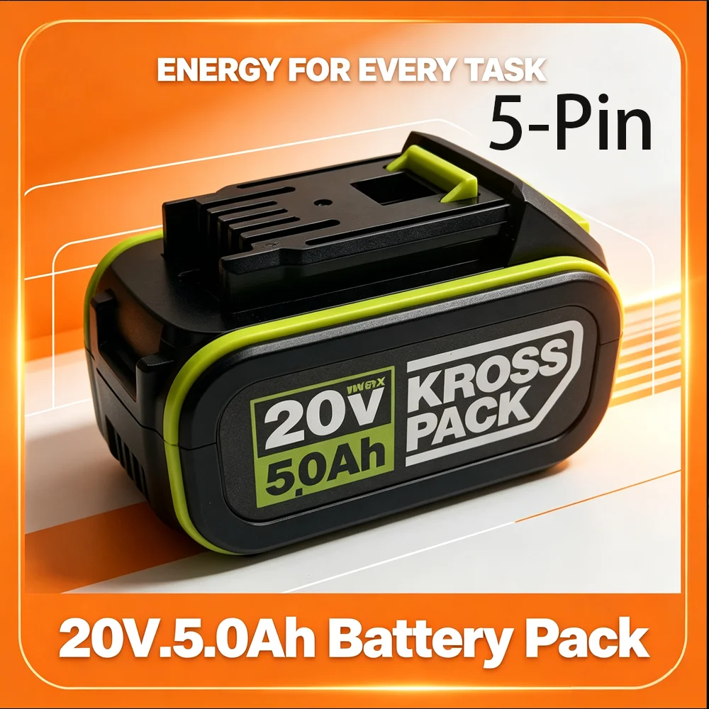 Power Tools Green - 20V WORX Green 5-Pin Battery Charger
