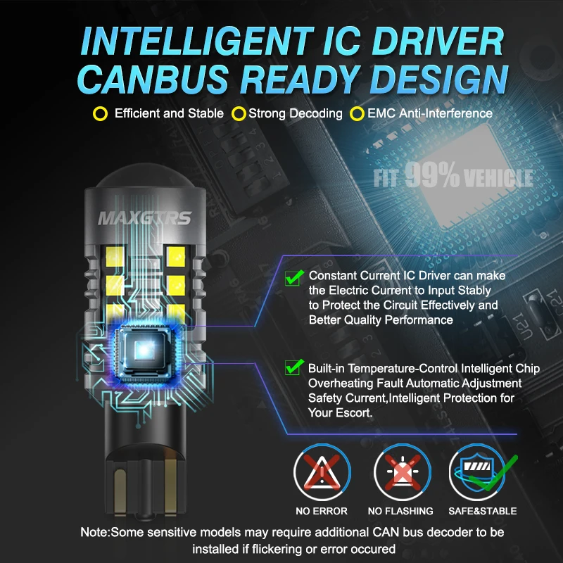 2x 3000LM Canbus T15 T16 LED Światła Cofania W16W Samochodowe Lampy Tylne Biały Czerwony Pomarańczowy Żółty Bursztynowy Super Jasne Wysokiej Mocy — zdjęcie 5