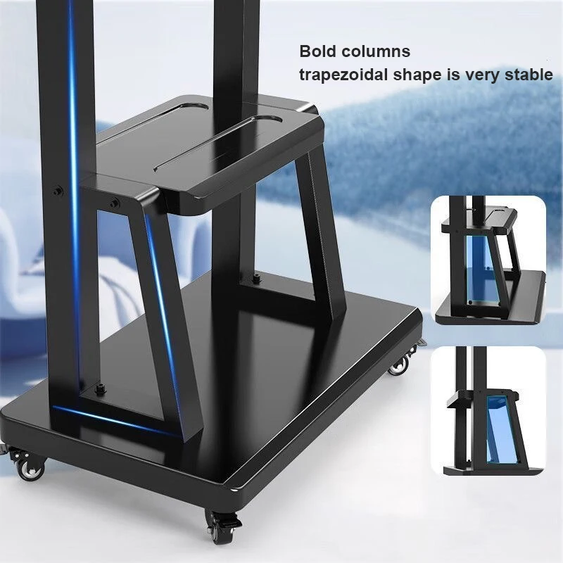 Mobile TV Cart for 55-100 Inch TVs up to 440 lbs Height Adjustable Shelf Rolling Floor Stand with Wheels Movable Portable Stand