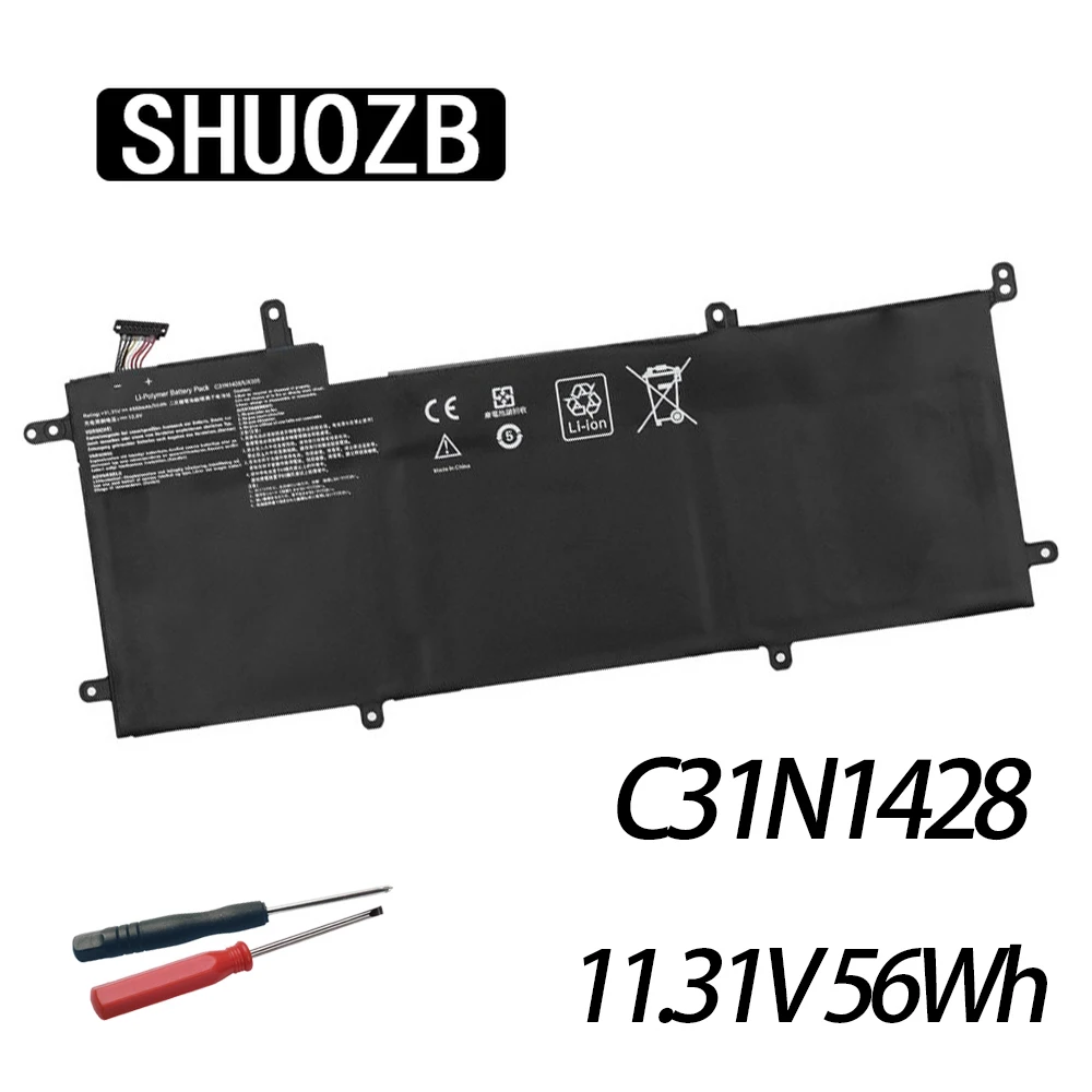 SHUOZB 11.31V 56Wh C31N1428 Laptop Battery For ASUS Zenbook UX305L UX305LA UX305UA 3ICP5/91/91 New c31n1428