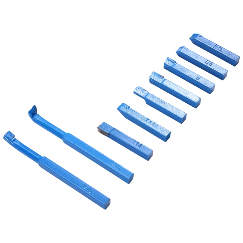 

AT21-9 Pcs Blue Brazed Carbide Turning Tools For Lathe, 8X8 Mm Square Shank Drill Bits
