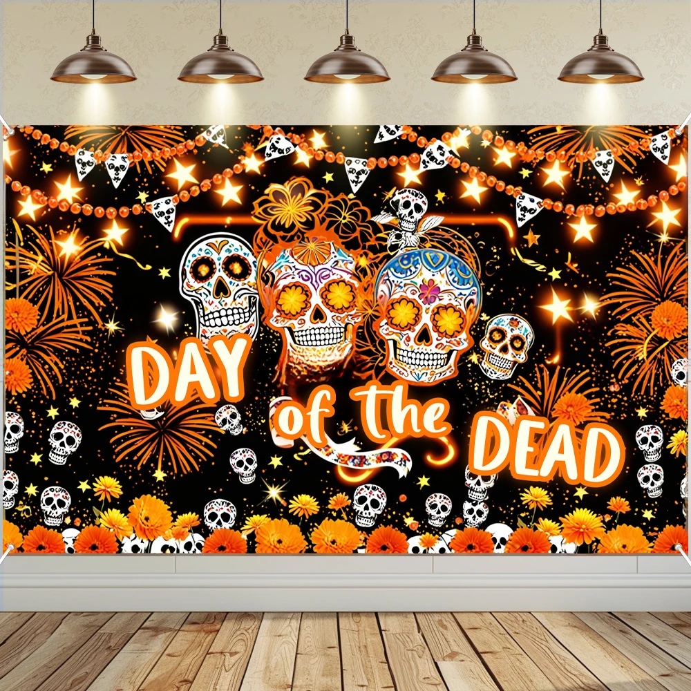 Day Of The Dead Party Background Dia De Los Muertos Banner Carnival Background Cinco De Mayo Banner Skull Photography Background