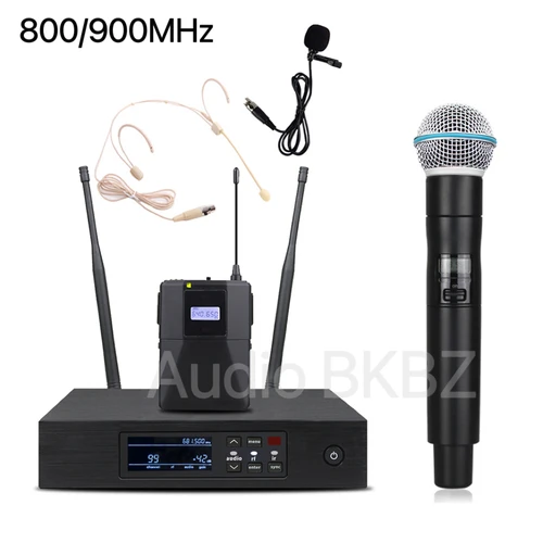 Imagen 2 del producto QLXD B58 Fullset 800MHz/900MHz micrófono inalámbrico profesional UHF portátil Bodypack micrófono puesta en escena canto