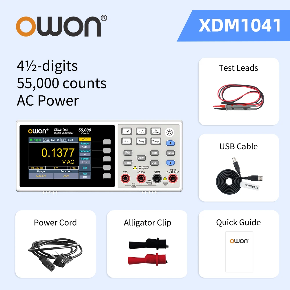 OWON XDM1041 XDM1241 4 1/2 Digitalmultimeter Tragbare Tischgerät True RMS DC/AC Strom Spannung USB Multimetro Tester Messgerät SCPI