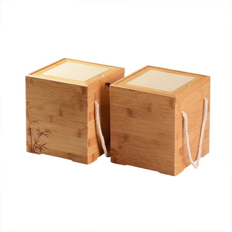 Bamboo gift box, jewelry storage box, 18x18x20 cm