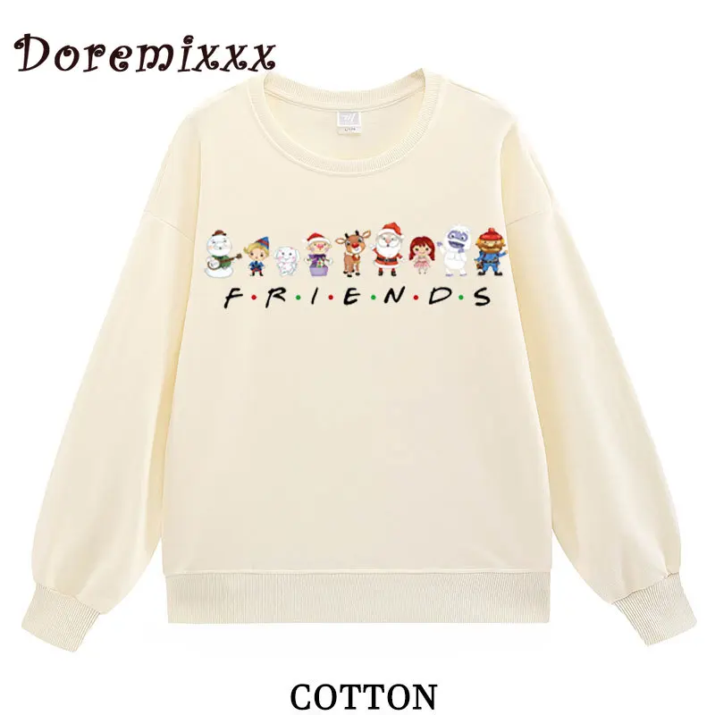 Felpa oversize allentata da donna Rudolph felpe con cappuccio con naso rosso cotone manica lunga pullover Casual femminili vestiti Kawaii di natale