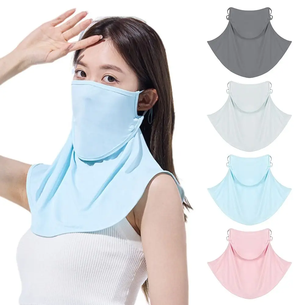 Gifts Solid Color Ice Silk Mask Sun Proof Sun Protection Mask Summer Face Scarves UV Protection Breathable Windproof Bib