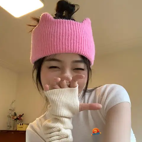 귀여운 고양이 귀 따뜻한 니트 머리띠 여성 레트로 페이스 워시 탄성 헤어 밴드 넓은 챙 머리 랩