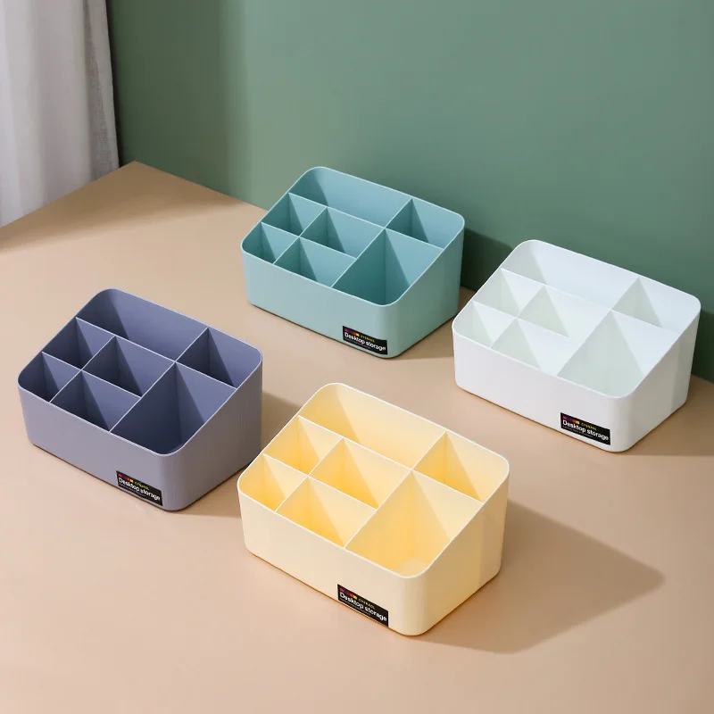 Ladder-Shaped Multi-Slot Desktop Organizer Office Accessories Sorting Mini Plastic Storage Box Stationery Sundries Organization