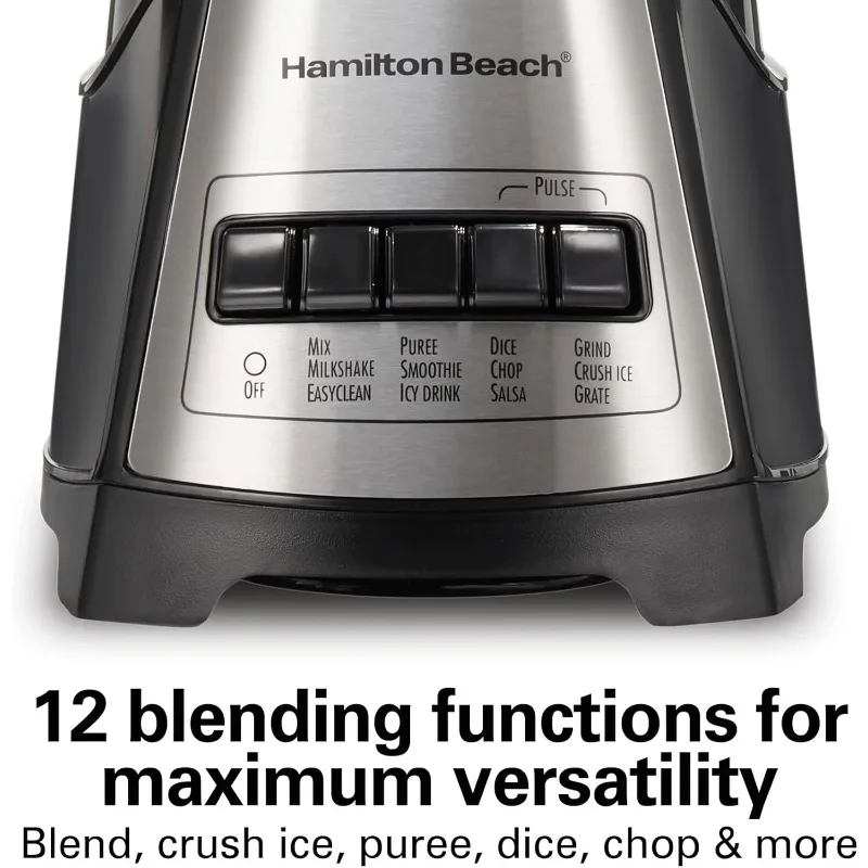Blender, for shakes and smoothies, 40 oz glass jar, 12 functions (including puree, crushed ice), 700 W