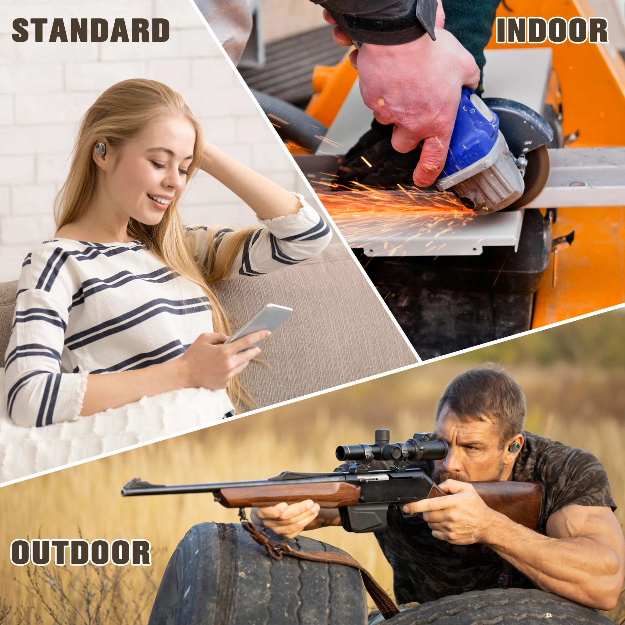 YHKEMA EB10 Electronic Shooting Ear Protection,TacticalNRR 27dB Bluetooth Noise Cancelling Sound Amplification Earmuffs Earbuds