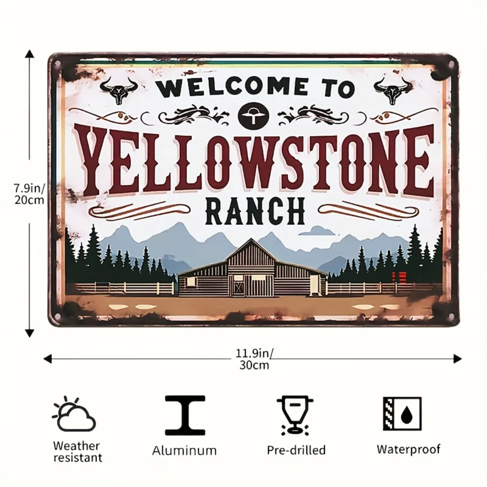 Yellowstone Ranch Humor Vintage Metal Tin Sign - 8x12 Durable Iron Wall Art for Home Garage