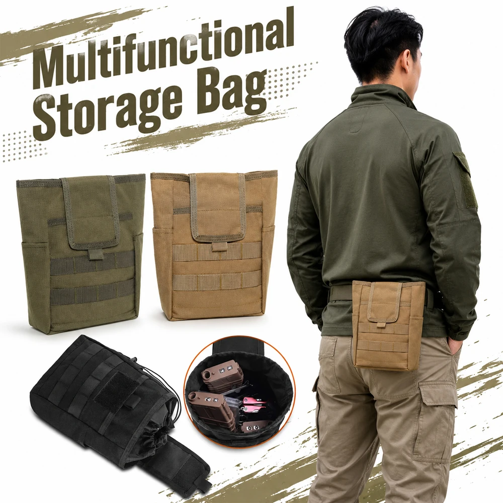 Outdoor Tactical Utility Pouch Foldable Recovery First Aid Waist Bag Camouflage Multi-Function Storage Pack for Camping Hiking