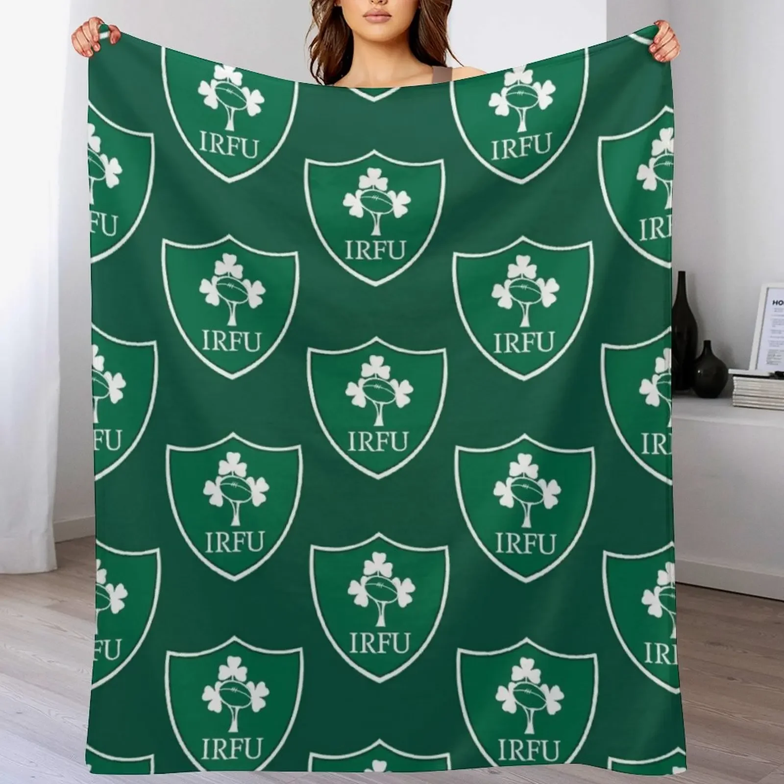 

IRFU-BEST BADGES-RUGBY Throw Blanket Softest Sleeping Bag bed plaid Blankets