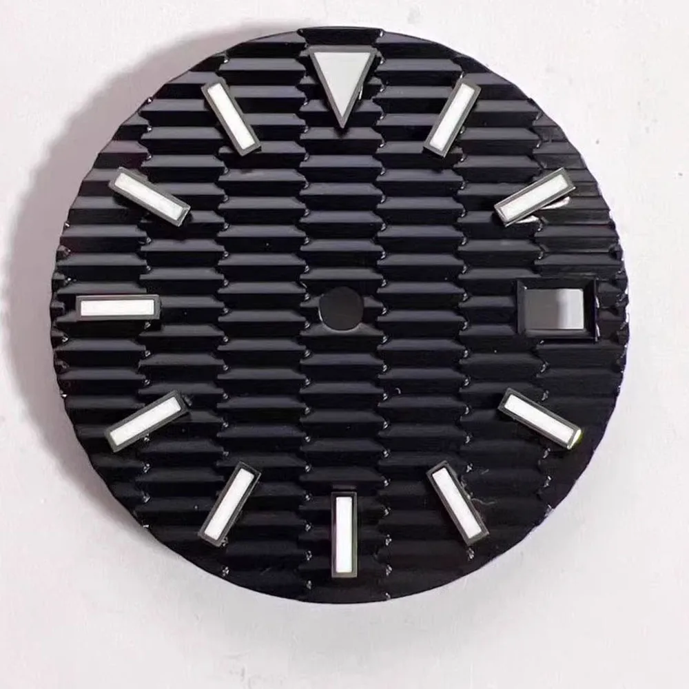 Tarcza zegarka 28,5 mm, luminescencyjna, pasująca do mechanizmów ETA 2824 2836, pojedynczy datownik, tarcza z oczkami na wskazówki, pasuje do mechanizmów 8215 8200 821A.