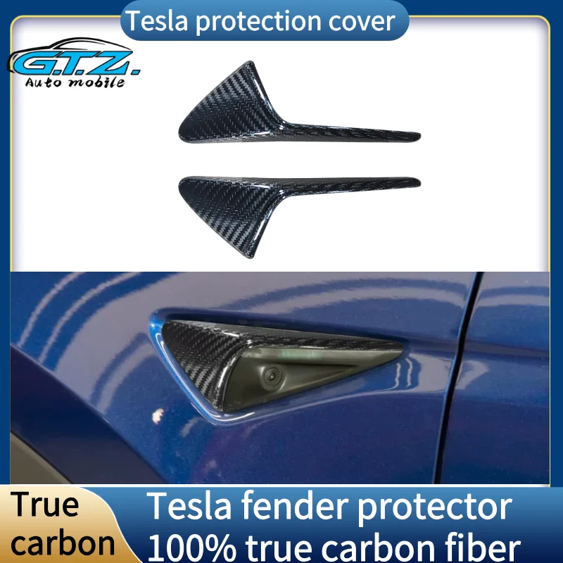 

Tesla Model 3 Dry Carbon Fiber Fender Turn Signal Cover and Side Camera True Carbon Fiber Protective Cover 2017-2023 Models