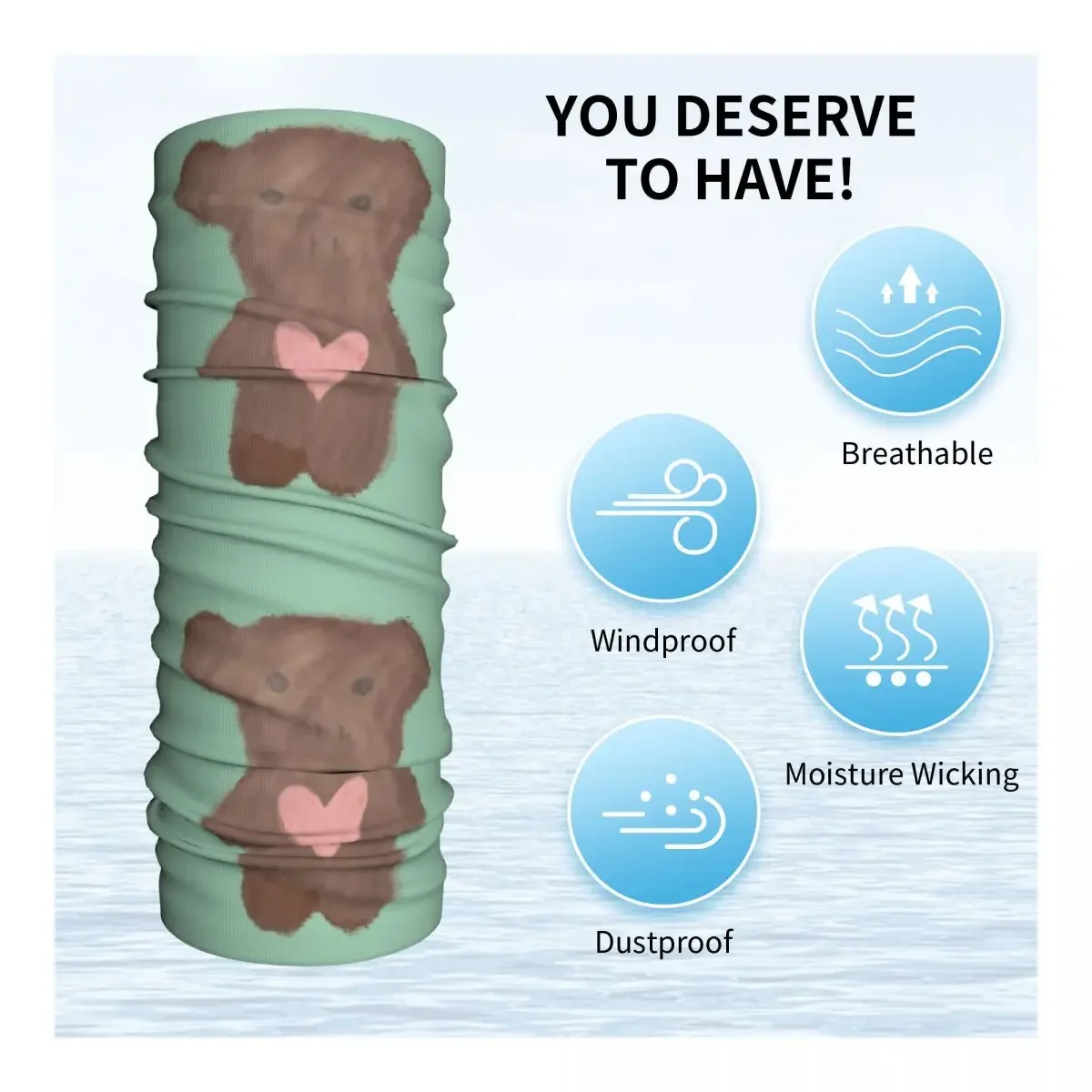 Beabadoobee Beatopia Bear Winter Neck Warmer Women Windproof Wrap Face Scarf for Hiking Gaiter Headband