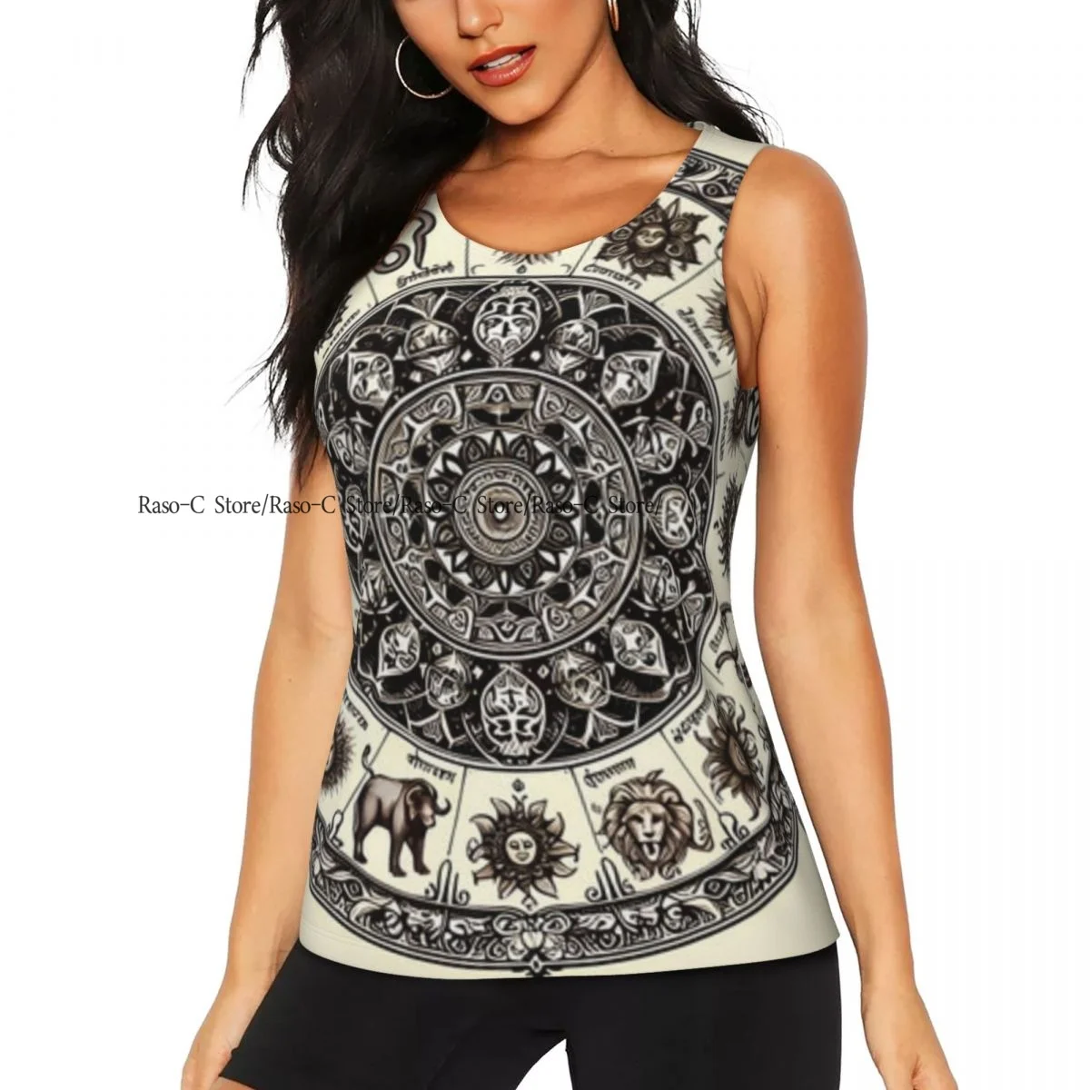 Women Sport tank Tops Loose Yoga Tops Quick Dry Workout Sport Tops Zodiac Sign Yoga Shirt